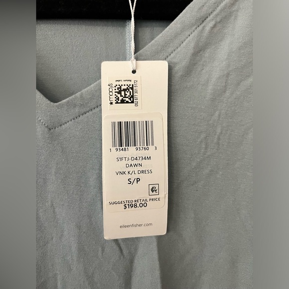 NWT Eileen Fisher Organic Cotton V-Neck midi Dress S - Picture 3 of 8